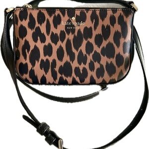 Kate Spade Black and Brown Animal Print Crossbody Bag